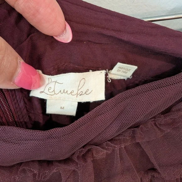 Anthropologie Let Me Be Ruffled Tule Maxi Tiered A-Line Skirt Sz. M - Picture 7 of 12